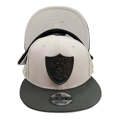Las Vegas Raiders Gray and Black Metal Logo 1983 Hawaii Pro Bowl Patch Gray UV New Era 9FIFTY Snapback Hat