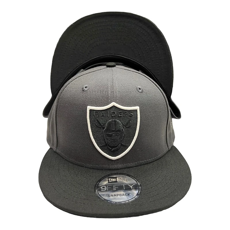 Las Vegas Raiders Graphite and Black with Black UV New Era 9FIFTY Snapback Hat
