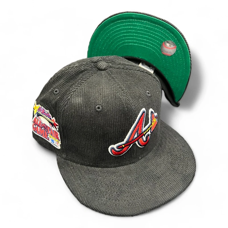 Atlanta Braves Black Corduroy 2000 ASG Patch Green UV New Era 59FIFTY Fitted Hat