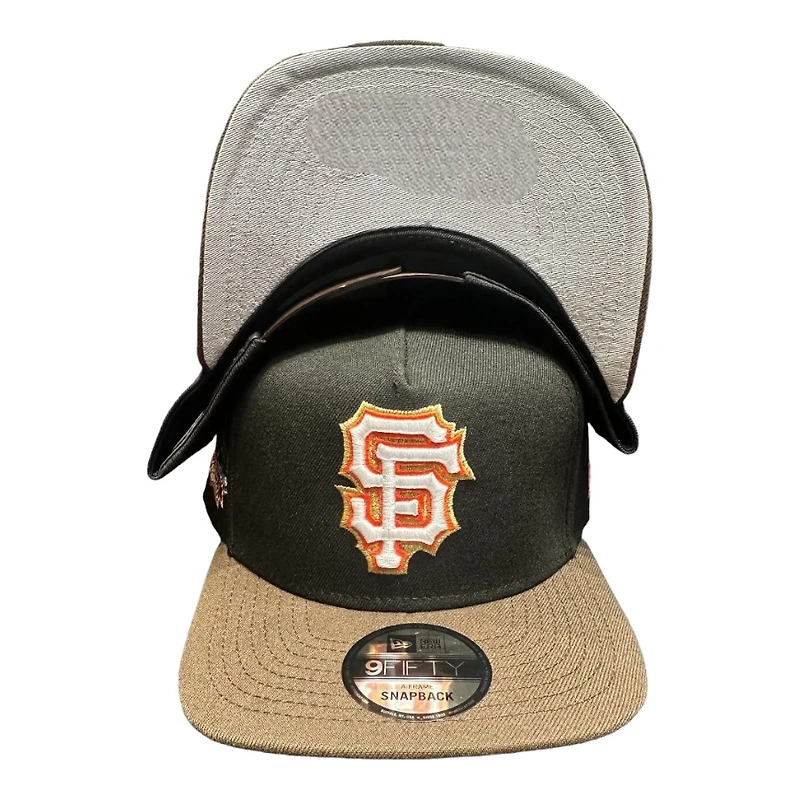 San Francisco Giants Black and Brown Tell It Goodbye Patch Gray UV New Era 9FIFTY A-Frame Snapback Hat
