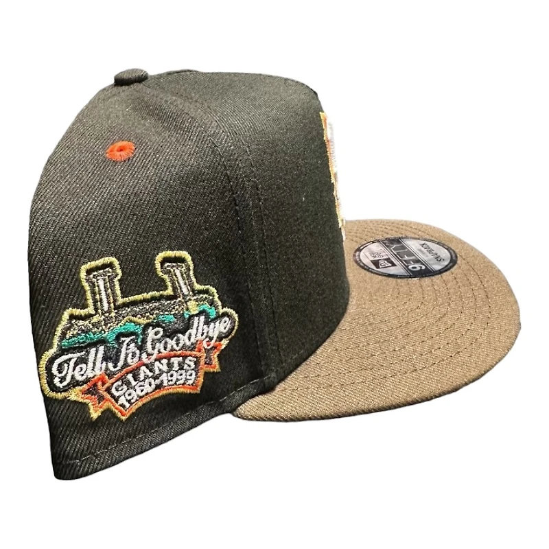 San Francisco Giants Black and Brown Tell It Goodbye Patch Gray UV New Era 9FIFTY A-Frame Snapback Hat