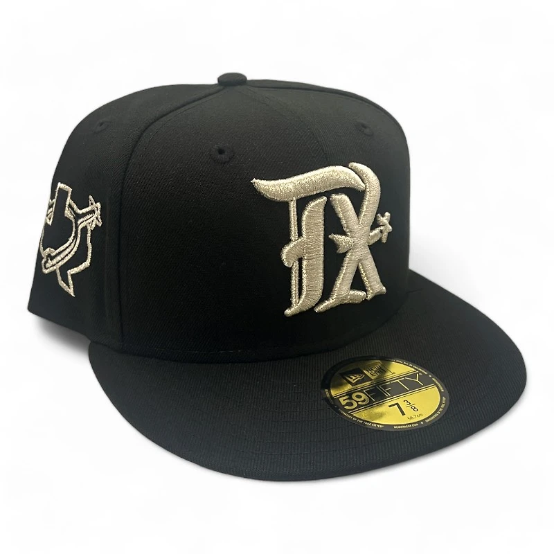 Texas Rangers Black and Silver Metallic City Connect Logo Spur Patch UV New Era 59FIFTY Fitted Hat