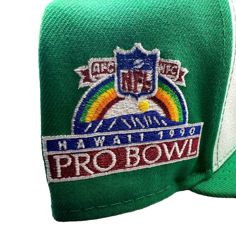 Philadelphia Eagles Kelly Green and White 1990 Hawaii Pro Bowl Patch Gray UV New Era 59FIFTY Fitted Hat
