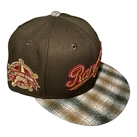 Texas Rangers Brown with Plaid Bill 1995 ASG Patch Gray UV New Era 59FIFTY Fitted Hat