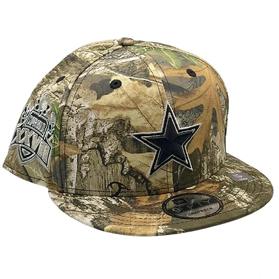 Dallas Cowboys Realtree Camo SB XXVII Patch New Era 9FIFTY Snapback Hat