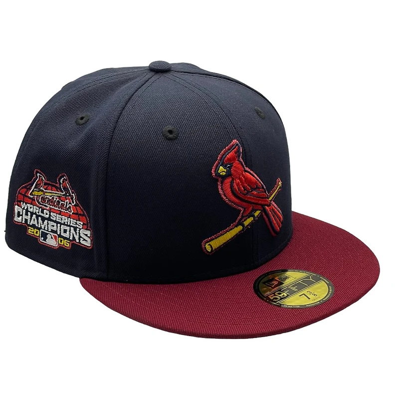St. Louis Cardinals Navy and Red 2006 WS Champs Patch New Era 59FIFTY Fitted Hat