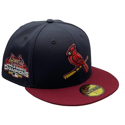 St. Louis Cardinals Navy and Red 2006 WS Champs Patch New Era 59FIFTY Fitted Hat
