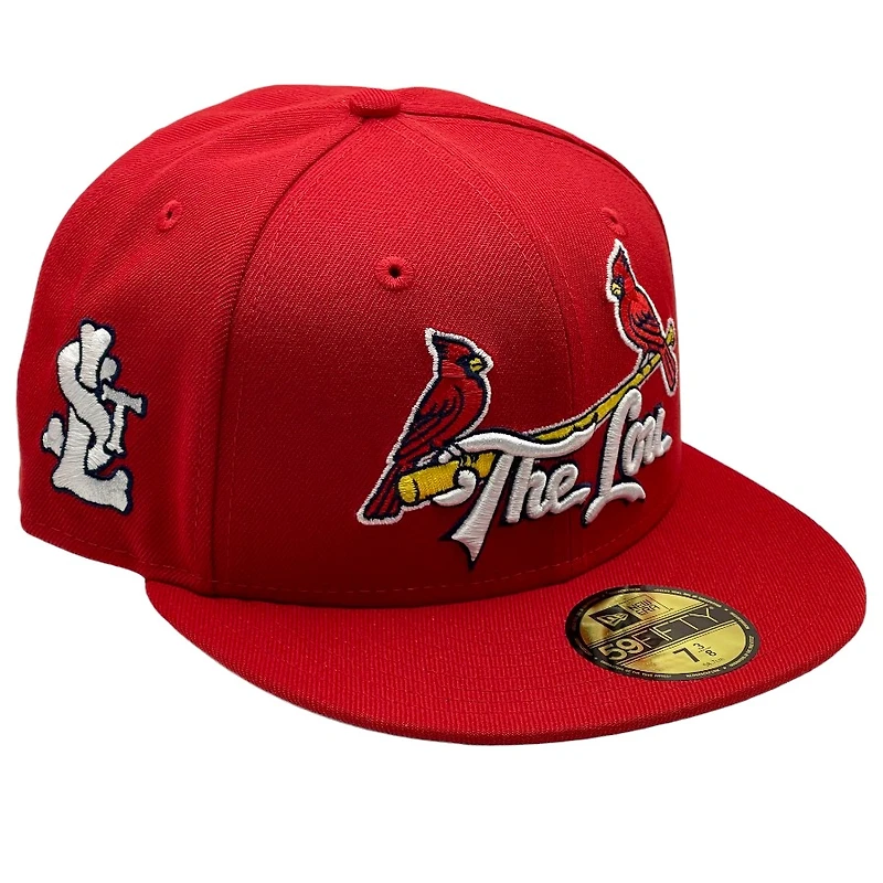 St. Louis Cardinals Red The Lou STL Patch Gray UV New Era 59FIFTY Fitted Hat