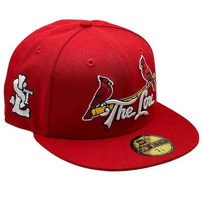 St. Louis Cardinals Red The Lou STL Patch Gray UV New Era 59FIFTY Fitted Hat