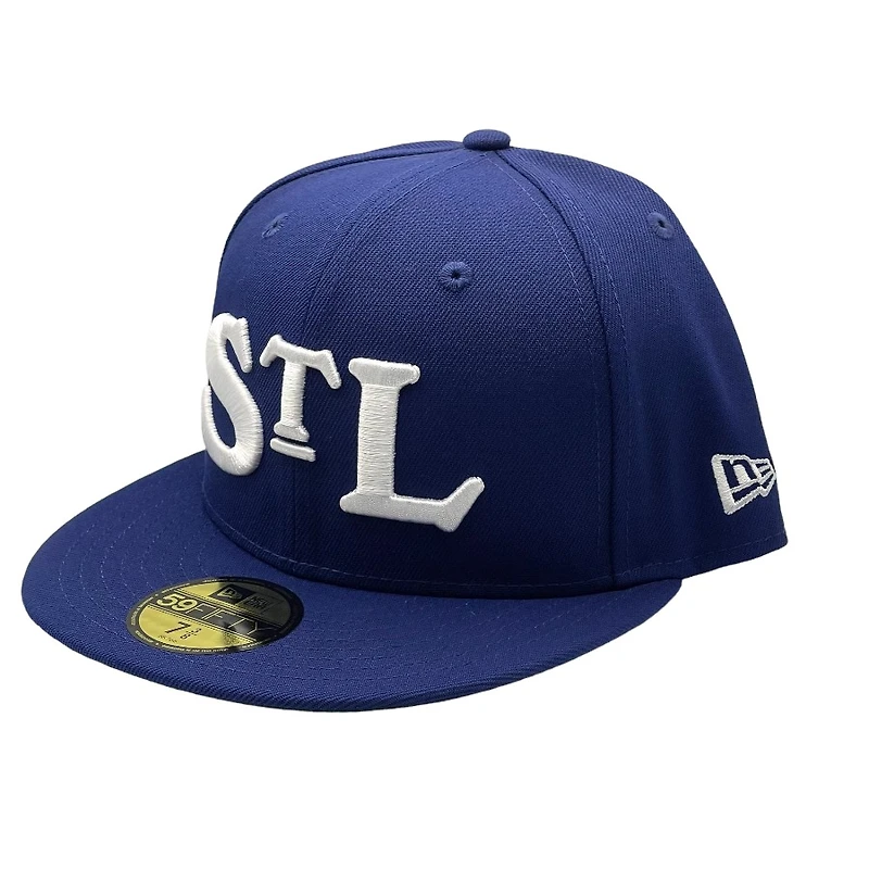 St. Louis Cardinals Royal Blue STL Logo Negro League Batterman Green UV New Era 59FIFTY Fitted Hat