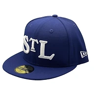St. Louis Cardinals Royal Blue STL Logo Negro League Batterman Green UV New Era 59FIFTY Fitted Hat