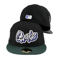 Rancho Cucamonga Quakes Black and Green 30th Patch Gray UV MiLB New Era 59FIFTY Fitted Hat