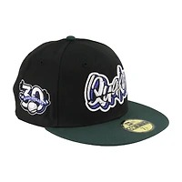 Rancho Cucamonga Quakes Black and Green 30th Patch Gray UV MiLB New Era 59FIFTY Fitted Hat
