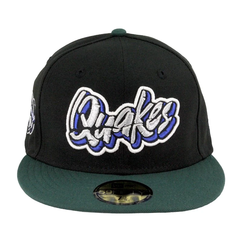 Rancho Cucamonga Quakes Black and Green 30th Patch Gray UV MiLB New Era 59FIFTY Fitted Hat