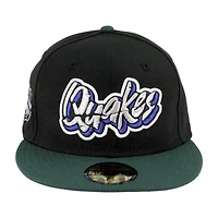 Rancho Cucamonga Quakes Black and Green 30th Patch Gray UV MiLB New Era 59FIFTY Fitted Hat