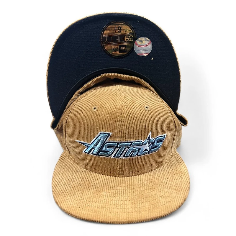 Houston Astros Tan Corduroy Dark Blue UV New Era 59FIFTY Fitted Hat