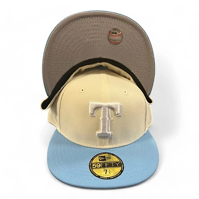 Texas Rangers Chrome and Light Blue Gray UV New Era 59FIFTY Fitted Hat
