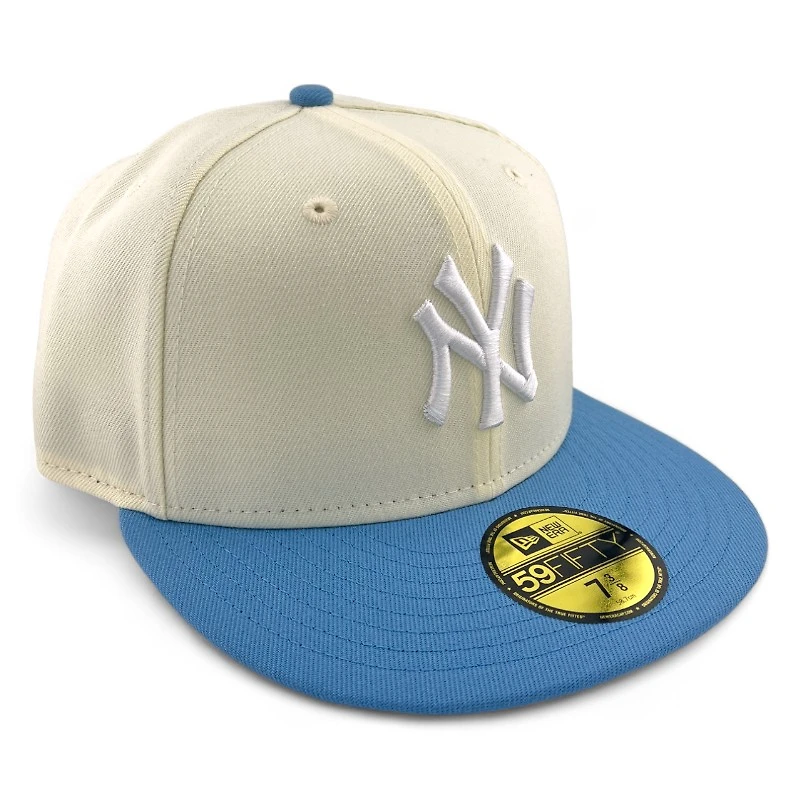 New York Yankees Chrome and Light Blue Gray UV Era 59FIFTY Fitted Hat