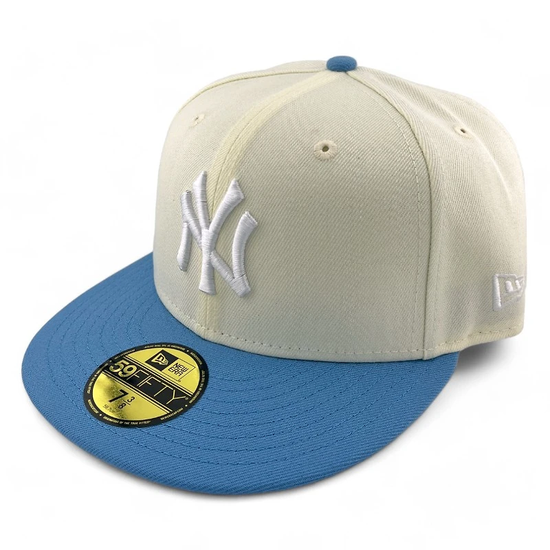 New York Yankees Chrome and Light Blue Gray UV Era 59FIFTY Fitted Hat