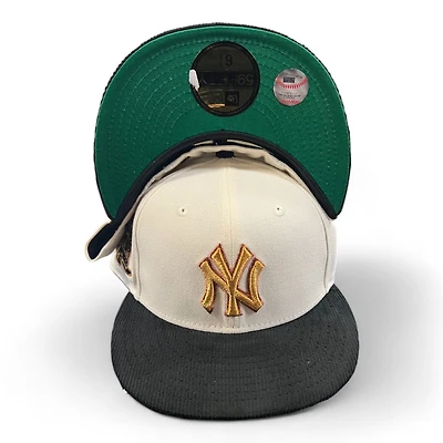 New York Yankees Chrome and Black Cord Bill 27 Championships Green UV Era 59FIFTY Fitted Hat