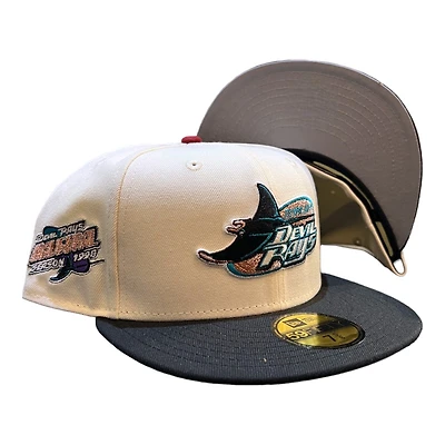 Tampa Bay Rays Chrome and Black Last Ride 1998 Inaugural Season Patch Gray UV New Era 59FIFTY Fitted Hat