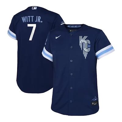 Youth Kansas City Royals Bobby Witt Jr Navy Connect Nike Jersey