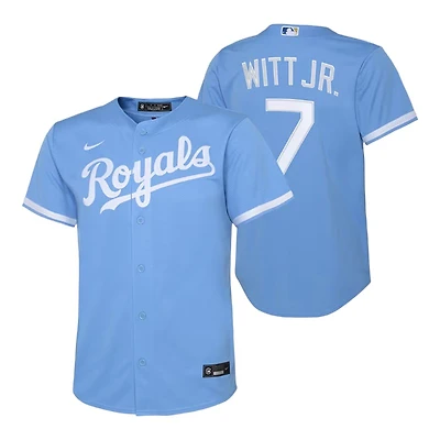 Youth Kansas City Royals Bobby Witt Jr Light Blue Alternate Nike Jersey
