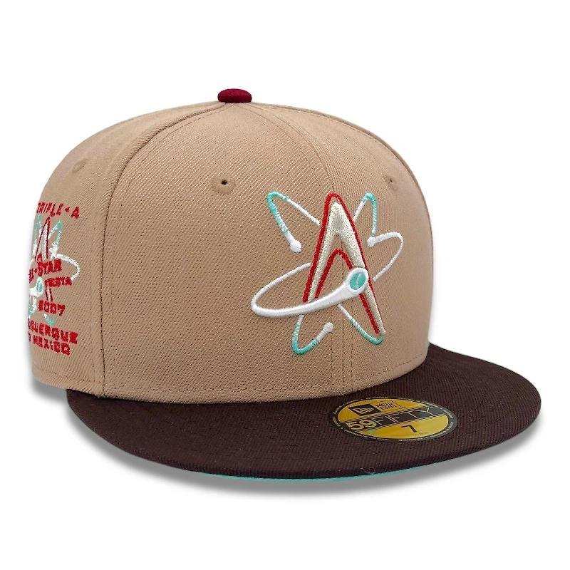 Albuquerque Isotopes Brown Two Tone Triple A 2007 ASG Patch Teal UV New Era 59FIFTY Fitted Hat