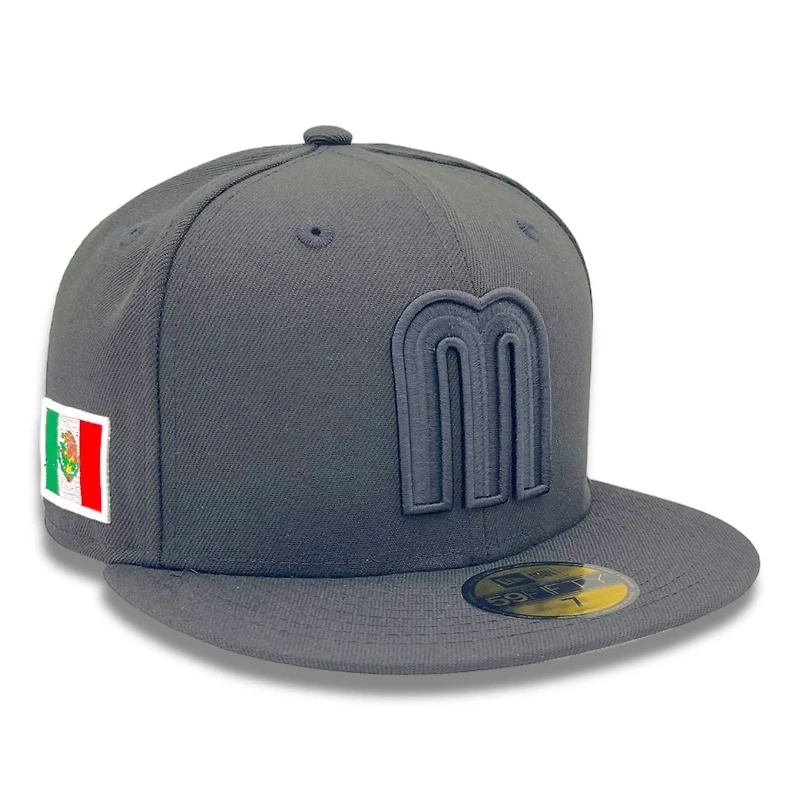 Mexico Black on Flag Gray UV New Era 59FIFTY Fitted Hat