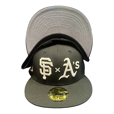 Oakland Athletics x San Francisco Giants Black Battle of the Bay Patch Gray UV New Era 59FIFTY Fitted Hat