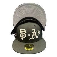 Oakland Athletics x San Francisco Giants Black Battle of the Bay Patch Gray UV New Era 59FIFTY Fitted Hat