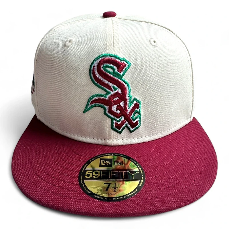 Chicago White Sox Chrome and Maroon "Taylor St" 2005 WS Patch Green UV New Era 59FIFTY Fitted Hat