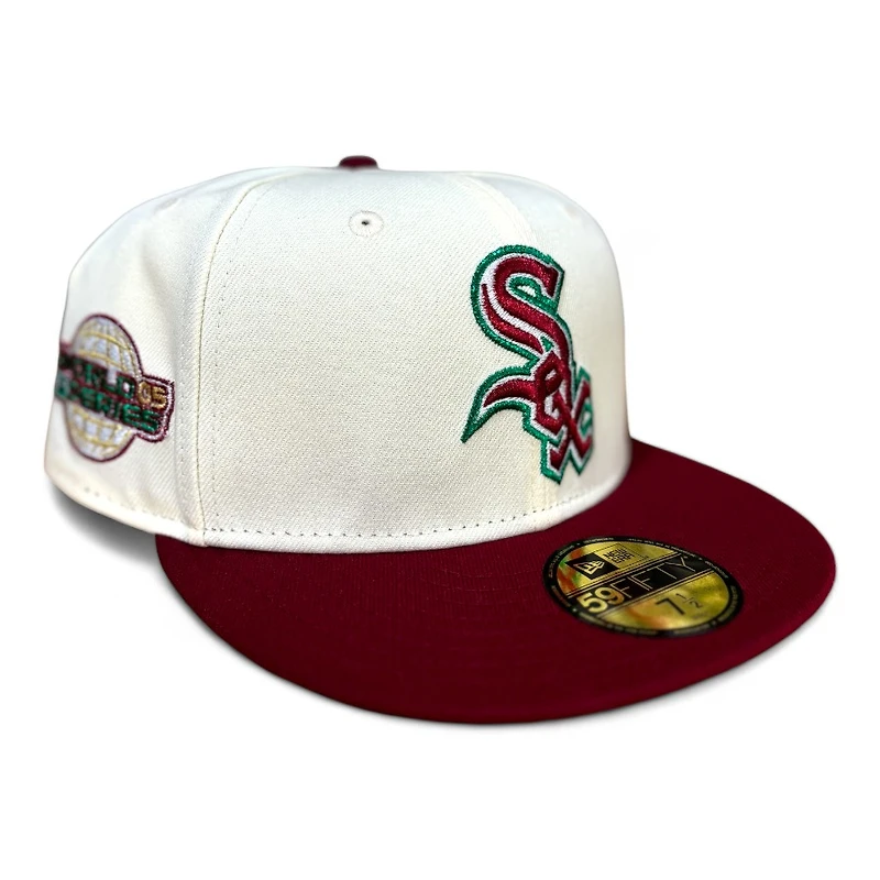 Chicago White Sox Chrome and Maroon "Taylor St" 2005 WS Patch Green UV New Era 59FIFTY Fitted Hat