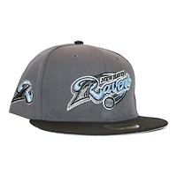 New Haven Ravens Grey and Black "DPM Stock Pack" Primary Logo Patch Gray UV Era 59Fifty Fitted Hat