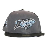 New Haven Ravens Grey and Black "DPM Stock Pack" Primary Logo Patch Gray UV Era 59Fifty Fitted Hat