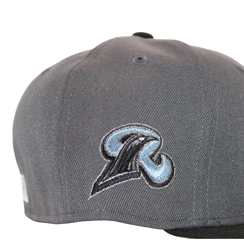 New Haven Ravens Grey and Black "DPM Stock Pack" Primary Logo Patch Gray UV Era 59Fifty Fitted Hat