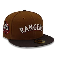 Texas Rangers Toasted Peanut and Brown 40th Anni Patch Gray UV New Era 59FIFTY Fitted Hat
