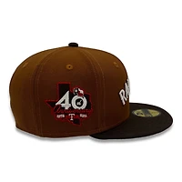 Texas Rangers Toasted Peanut and Brown 40th Anni Patch Gray UV New Era 59FIFTY Fitted Hat