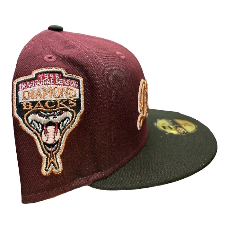 Arizona Diamondbacks Maroon and Black Brother Pack 1998 Inaugural Season Patch Green UV New Era 59FIFTY Fitted Hat