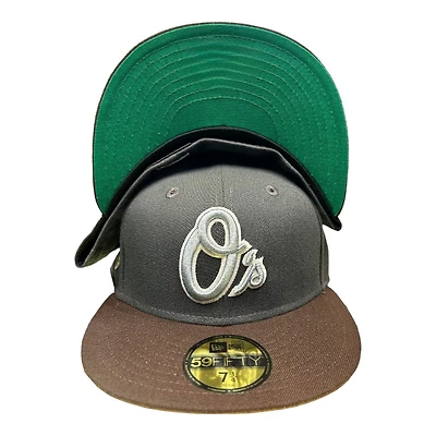 Baltimore Orioles Graphite and Brown Brother Pack 50th Anni Patch Green UV New Era 59FIFTY Fitted Hat