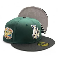 Los Angeles Dodgers Green and Black Two Tone 40th Anniversary Patch Grey UV New Era 59FIFTY Fitted Hat