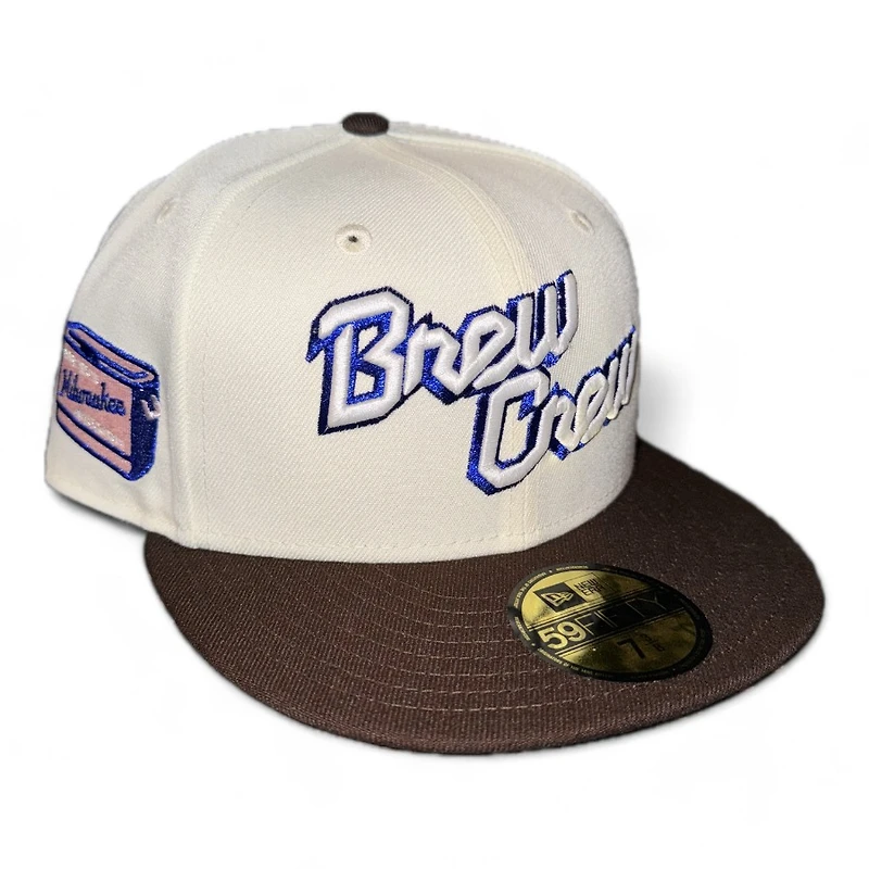 Milwaukee Brewers Chrome and Burnt Wood City Connect Cooler Patch Pink UV New Era 59FIFTY Fitted Hat