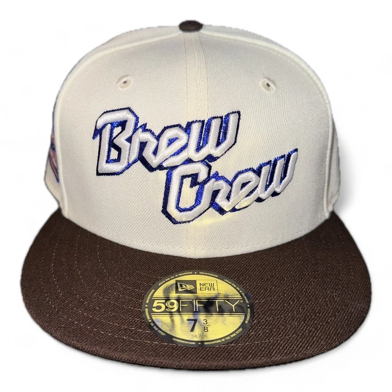 Milwaukee Brewers Chrome and Burnt Wood City Connect Cooler Patch Pink UV New Era 59FIFTY Fitted Hat