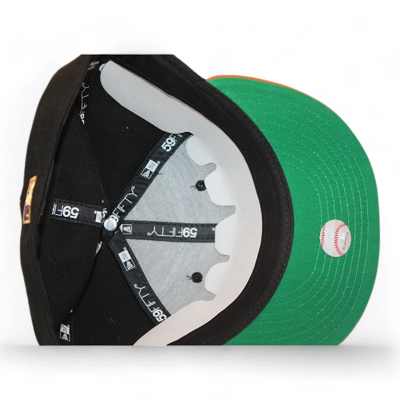 Philadelphia Phillies Black and Burnt Orange "The Kat With A Gat Pack" 1996 All Star Game Patch Green UV New Era 59Fifty Fitted Hat