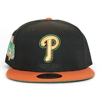 Philadelphia Phillies Black and Burnt Orange "The Kat With A Gat Pack" 1996 All Star Game Patch Green UV New Era 59Fifty Fitted Hat