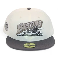 Buffalo Bisons Cream and Graphite "FHN Sky Bison" Nickel Patch Gray UV New Era 59Fifty Fitted Hat