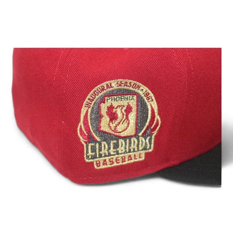 Phoenix Firebirds Maroon and Black "Fire - FHN Elements Pack" 1987 Inaugural Season Patch Gray UV New Era 59Fifty Fitted Hat