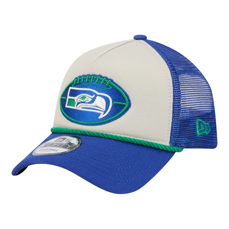 Seattle Seahawks 2024 Historic Throwback NFL Sideline New Era A-Frame 9FORTY Snapback Hat