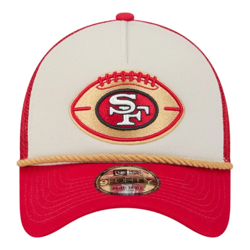 San Francisco 49ers 2024 Historic Throwback NFL Sideline New Era A-Frame 9FORTY Snapback Hat