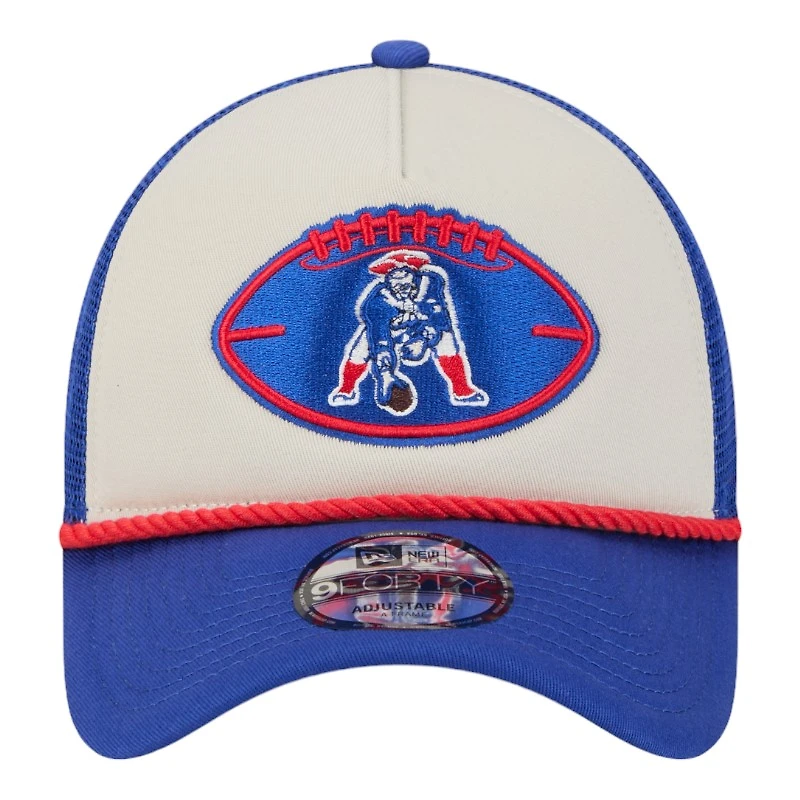 New England Patriots 2024 Historic Throwback NFL Sideline New Era A-Frame 9FORTY Snapback Hat